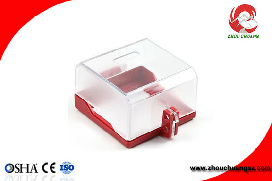 Transparent Emergency Stop Lockout for Wall Switch( Can OEM )Glass resin PC Material supplier