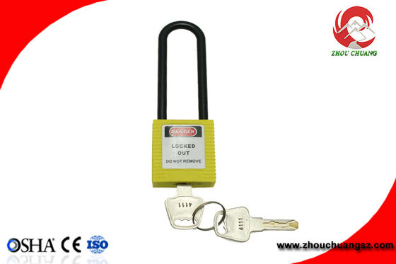 Cheap Colourful Non-conductive PA Material Long Shackle Padlocks supplier