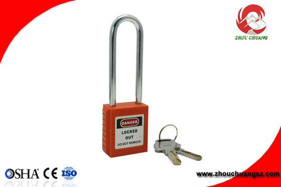 2018 Cheap Colourful Nylon PA Material 76mm Long Shackle Safety Padlocks supplier