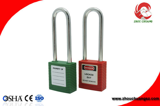 2018 Cheap Colourful Nylon PA Material 76mm Long Shackle Safety Padlocks supplier