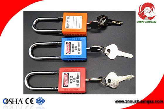 ABS Plastic Body &amp; Steel Shackle Safety Lockout Padlock Keyed Differ or Alike with Master Key Safety Padlock supplier