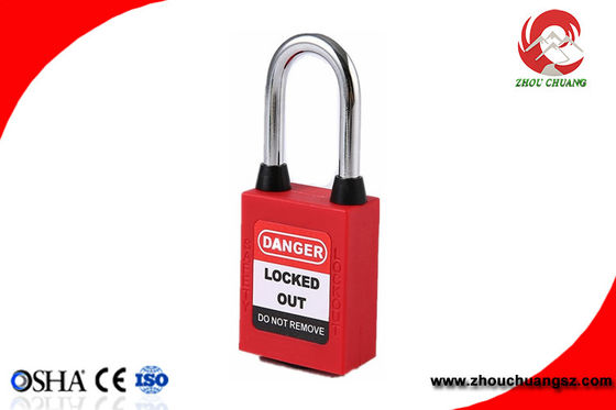 38mm plastic shackle ABS lock body dustproof colourful padlock safety lockout supplier