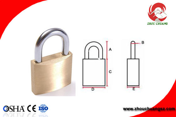 42mm Solid Hardened Stainless Steel Shackle Brass Padlock with Three  Keys supplier