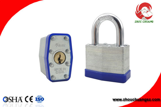 Laminated Padlock With Rubber Protection Lock for Industry Factory Fence Fence Security supplier