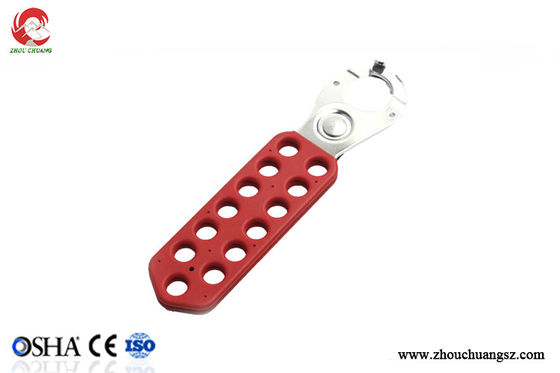 13 Holes Standard Red Steel lockout hasp, 25mm shackle and 38mm shackle supplier