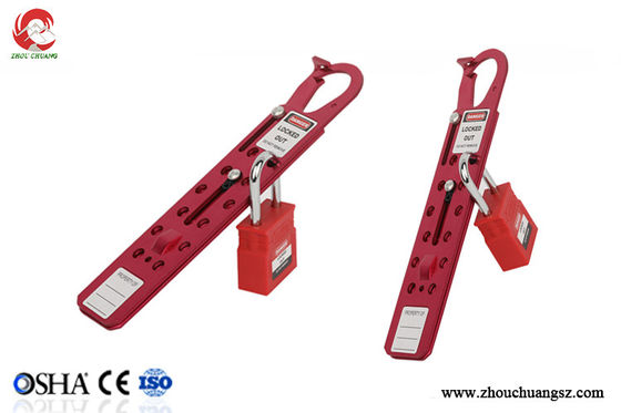 Short red Aluminium Buckle Hasp Lockout with 12 lock holes  Lock hole diameter 8mm supplier