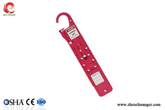 Short red Aluminium Buckle Hasp Lockout with 12 lock holes  Lock hole diameter 8mm supplier