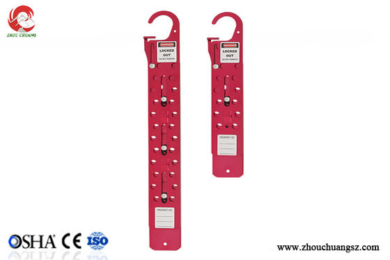 Short red Aluminium Buckle Hasp Lockout with 12 lock holes  Lock hole diameter 8mm supplier